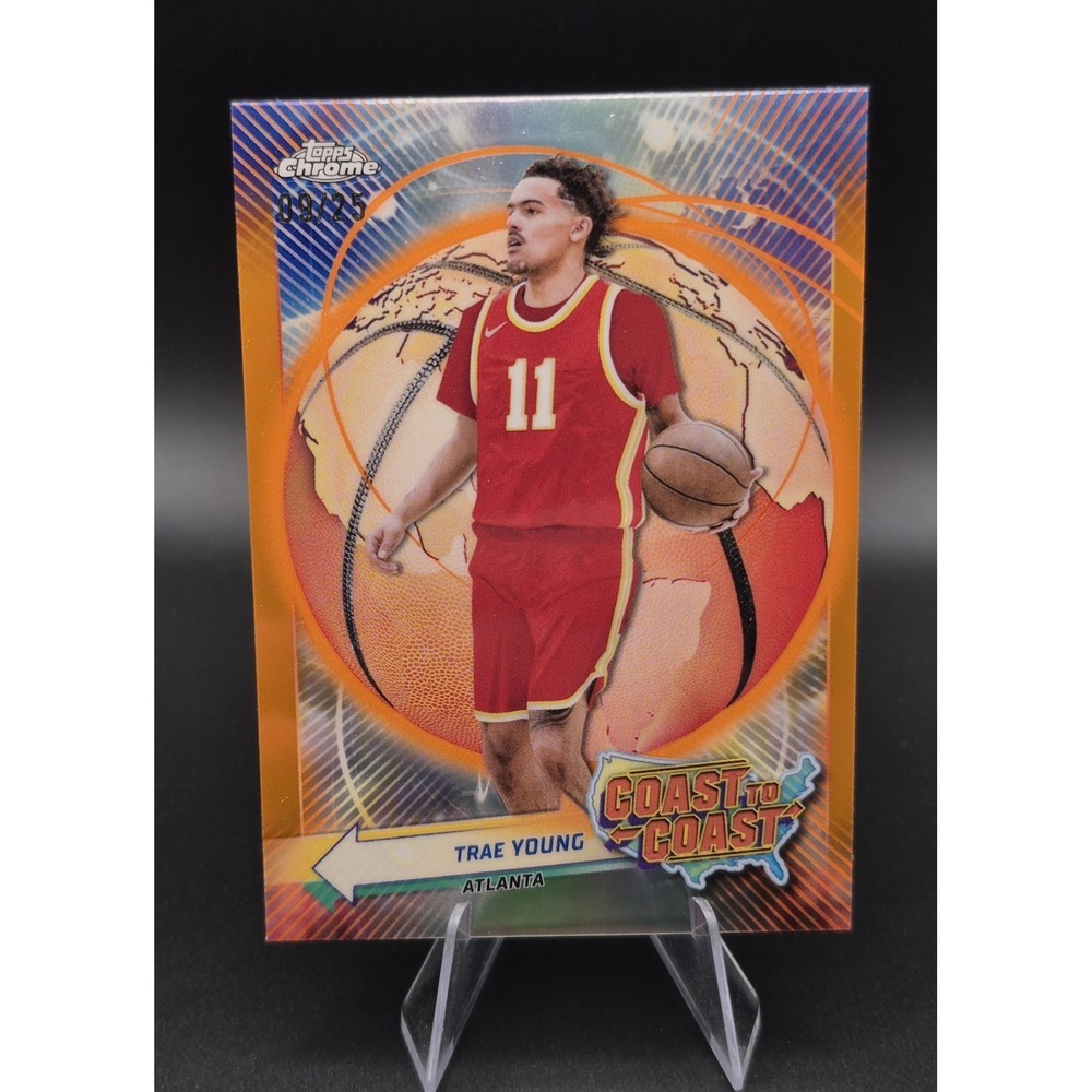 2023-24 Topps Chrome Trae Young #CC-1 Coast to Coast Orange /25 Atlanta Hawks SP